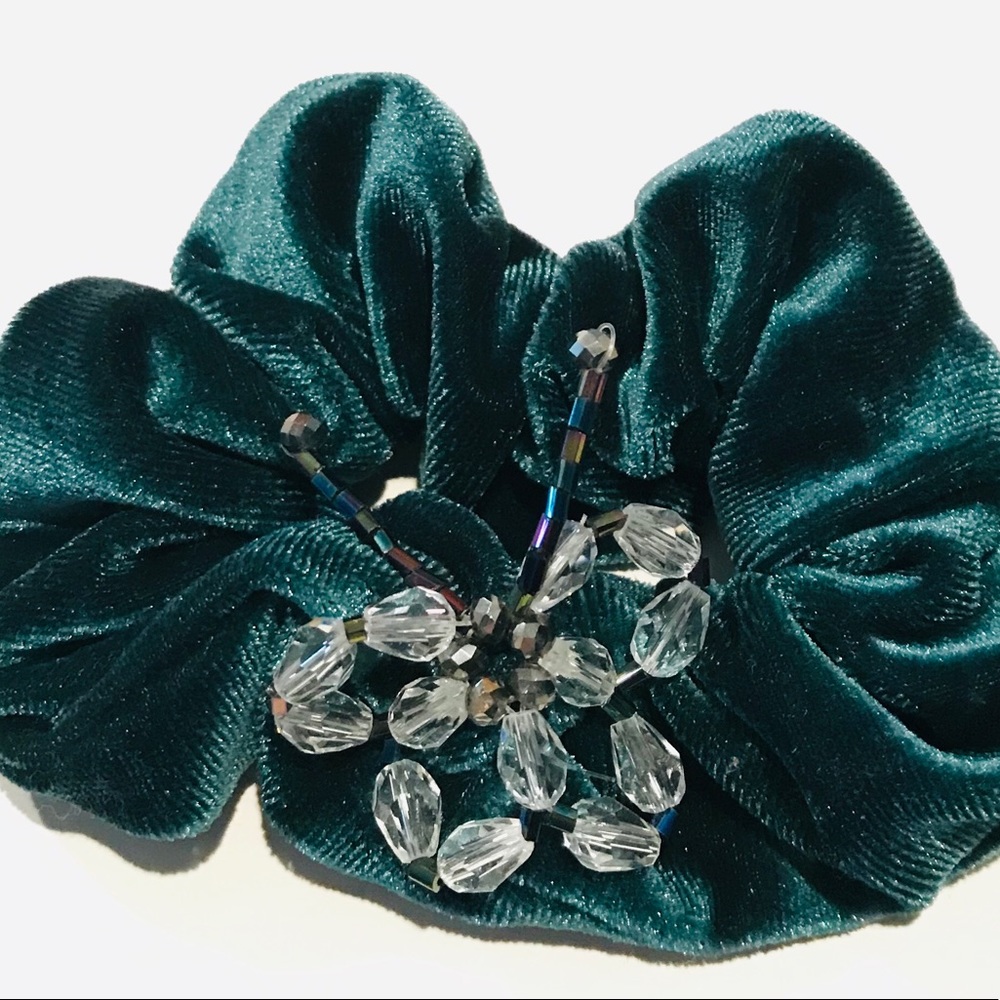 NEW Embellished Butterfly Velvet Scrunchie